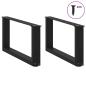 Preview: Couchtischbeine U-Form 2 Stk. Schwarz 70x(30-31) cm Stahl
