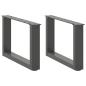 Preview: ARDEBO.de - Couchtischbeine U-Form 2 Stk. Anthrazit 50x(30-31) cm Stahl
