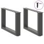 Preview: Couchtischbeine U-Form 2 Stk. Anthrazit 50x(30-31) cm Stahl