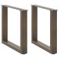 Preview: Couchtischbeine U-Form 2 Stk. Naturstahl 50x(42-43) cm Stahl