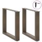 Preview: Couchtischbeine U-Form 2 Stk. Naturstahl 50x(42-43) cm Stahl