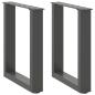 Preview: ARDEBO.de - Couchtischbeine U-Form 2 Stk. Anthrazit 28x(42-43) cm Stahl