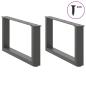 Preview: Couchtischbeine U-Form 2 Stk. Anthrazit 70x(30-31) cm Stahl