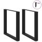 Preview: Esstischbeine U-Form 2 Stk. Schwarz 90x(72-73) cm Stahl
