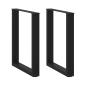 Preview: ARDEBO.de - Esstischbeine U-Form 2 Stk. Schwarz 70x(72-73) cm Stahl