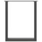 Preview: Esstischbeine U-Form 2 Stk. Schwarz 70x(72-73) cm Stahl