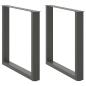 Preview: Esstischbeine U-Form 2 Stk. Anthrazit 80x(72-73) cm Stahl