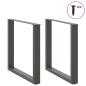 Preview: Esstischbeine U-Form 2 Stk. Anthrazit 80x(72-73) cm Stahl