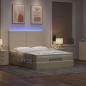 Preview: Ottoman-Bett mit Matratze & LEDs Creme 140x190 cm Stoff