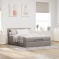 Preview: Ottoman-Bett mit Matratze Taupe 140x190 cm Stoff