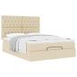 Preview: Ottoman-Bett mit Matratze Creme 140x190 cm Stoff