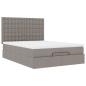 Preview: Ottoman-Bett mit Matratze Taupe 140x190 cm Stoff