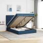 Preview: ARDEBO.de - Ottoman-Bett mit Matratze Blau 140x190 cm Stoff