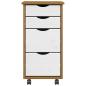 Preview: Rollschrank mit Schubladen MOSS Honigbraun Massivholz Kiefer