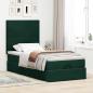 Preview: Ottoman-Bett mit Matratzen Dunkelgrün 80x200 cm Samt