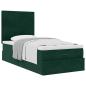 Preview: Ottoman-Bett mit Matratzen Dunkelgrün 80x200 cm Samt
