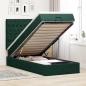 Preview: ARDEBO.de - Ottoman-Bett mit Matratzen & LEDs Dunkelgrün 80x200 cm Samt