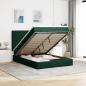 Preview: ARDEBO.de - Ottoman-Bett mit Matratzen Dunkelgrün 140x190 cm Samt