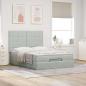 Preview: Ottoman-Bett mit Matratzen Hellgrau 140x190 cm Samt