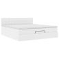 Preview: Ottoman-Bett mit Matratzen & LEDs Reinweiß 180x200cm Kunstleder