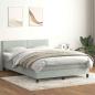 Preview: ARDEBO.de - Boxspringbett mit Matratze & LED Hellgrau 160x210 cm Samt