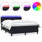 Preview: Boxspringbett mit Matratze & LED Schwarz 160x210 cm Samt