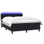 Preview: Boxspringbett mit Matratze & LED Schwarz 160x210 cm Samt