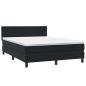 Preview: Boxspringbett mit Matratze & LED Schwarz 160x210 cm Samt