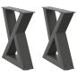 Preview: Couchtischbeine 2 Stk. Anthrazit 30x(30-31,3) cm Stahl