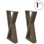 Preview: ARDEBO.de - Couchtischbeine 2 Stk. Naturstahl 28x(42-43,3) cm Stahl