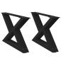 Preview: Couchtischbeine 2 Stk. Schwarz 50x(30-31,3) cm Stahl