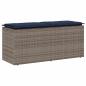 Preview: ARDEBO.de - Gartenbank mit Kissen Grau 110x40x44 cm Poly Rattan
