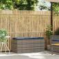 Preview: Gartenbank mit Kissen Grau 110x40x44 cm Poly Rattan