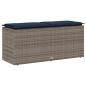 Preview: Gartenbank mit Kissen Grau 110x40x44 cm Poly Rattan