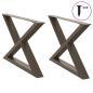 Preview: ARDEBO.de - Couchtischbeine 2 Stk. Naturstahl 70x(42-43,3) cm Stahl