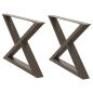 Preview: Couchtischbeine 2 Stk. Naturstahl 70x(42-43,3) cm Stahl