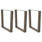 Preview: ARDEBO.de - Esstischbeine V-Form 3 Stück Naturstahl 80x(72-73,3) cm Stahl