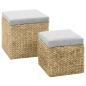 Preview: ARDEBO.de - Ottoman-Set 2 Stk. Seegras Grau