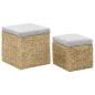 Preview: Ottoman-Set 2 Stk. Seegras Grau