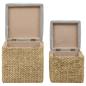 Preview: Ottoman-Set 2 Stk. Seegras Grau