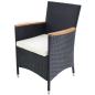 Preview: Gartenstühle 2 Stk. mit Polstern Poly Rattan Schwarz