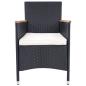 Preview: Gartenstühle 2 Stk. mit Polstern Poly Rattan Schwarz
