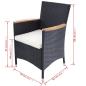 Preview: Gartenstühle 2 Stk. mit Polstern Poly Rattan Schwarz
