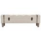 Preview: Aufbewahrungsbank Massivholz und Stahl 111 x 34 x 37 cm