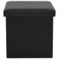 Preview: Hocker mit Stauraum Schwarz Kunstleder