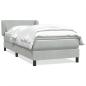 Preview: ARDEBO.de - Boxspringbett mit Matratze Hellgrau 80x210 cm Samt