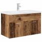 Preview: Waschbeckenunterschrank mit Einbaubecken Altholz-Optik