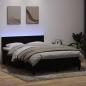 Preview: ARDEBO.de - Boxspringbett mit Matratze & LED Schwarz 160x210 cm Samt