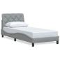 Preview: Bettgestell ohne Matratze Hellgrau 90x190 cm Stoff