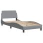 Preview: Bettgestell ohne Matratze Hellgrau 90x190 cm Stoff